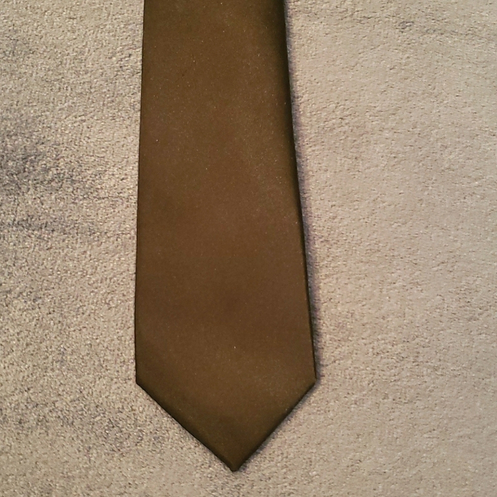Black satin slim neck tie